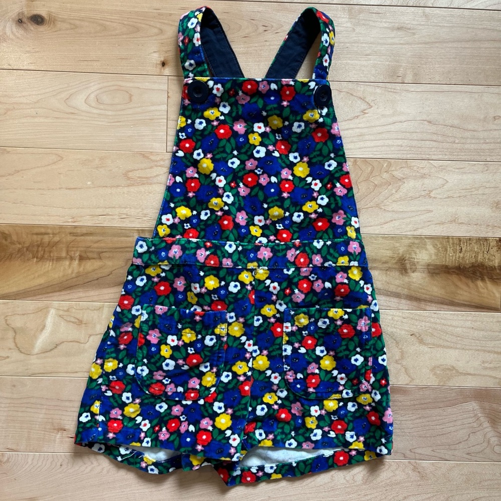 Mini Boden 4/5 floral velour shortalls